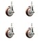 Service Caster 5 Inch 316SS Maroon Polyurethane Swivel 10mm Threaded Stem Caster Set Brake SS316TS20S514-PPUB-MRN-TLB-M1015-4 - alternate 1